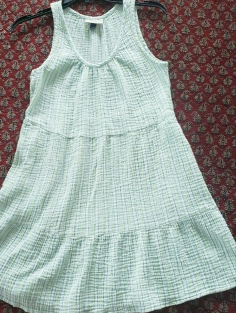 Mini Sundress - Light Green Striped XS